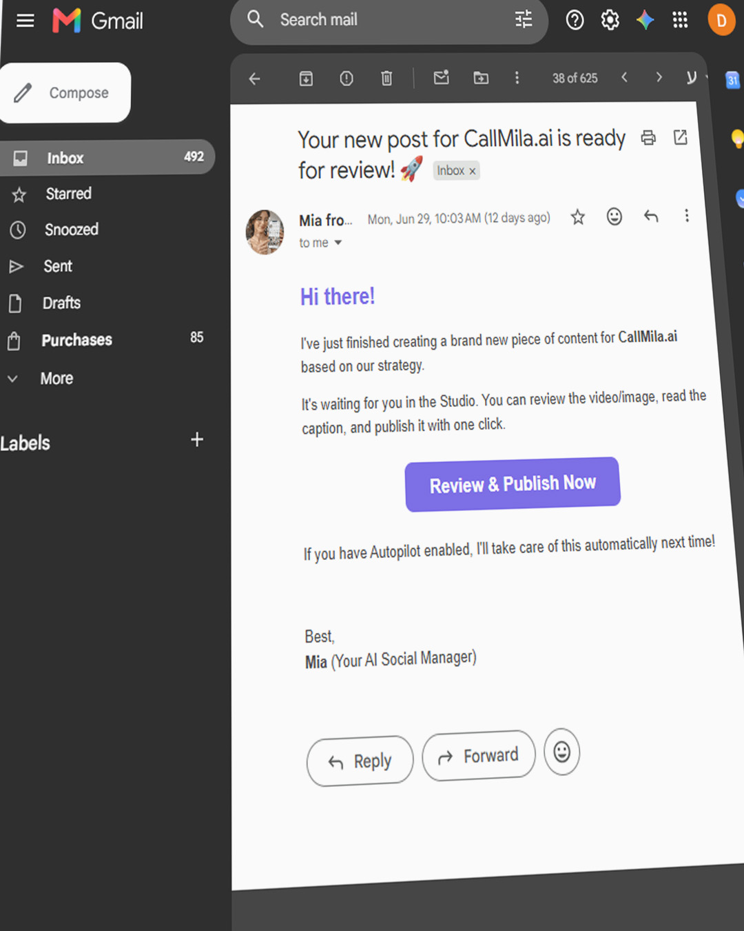 Email notification when post is ready